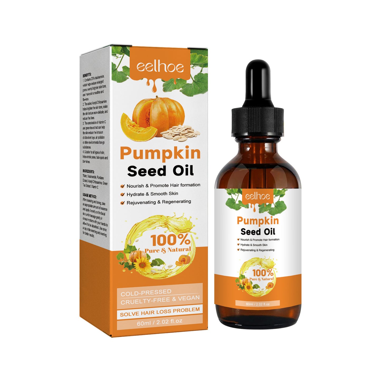 Pumpkin Seed Oil Moistens Hair Root.