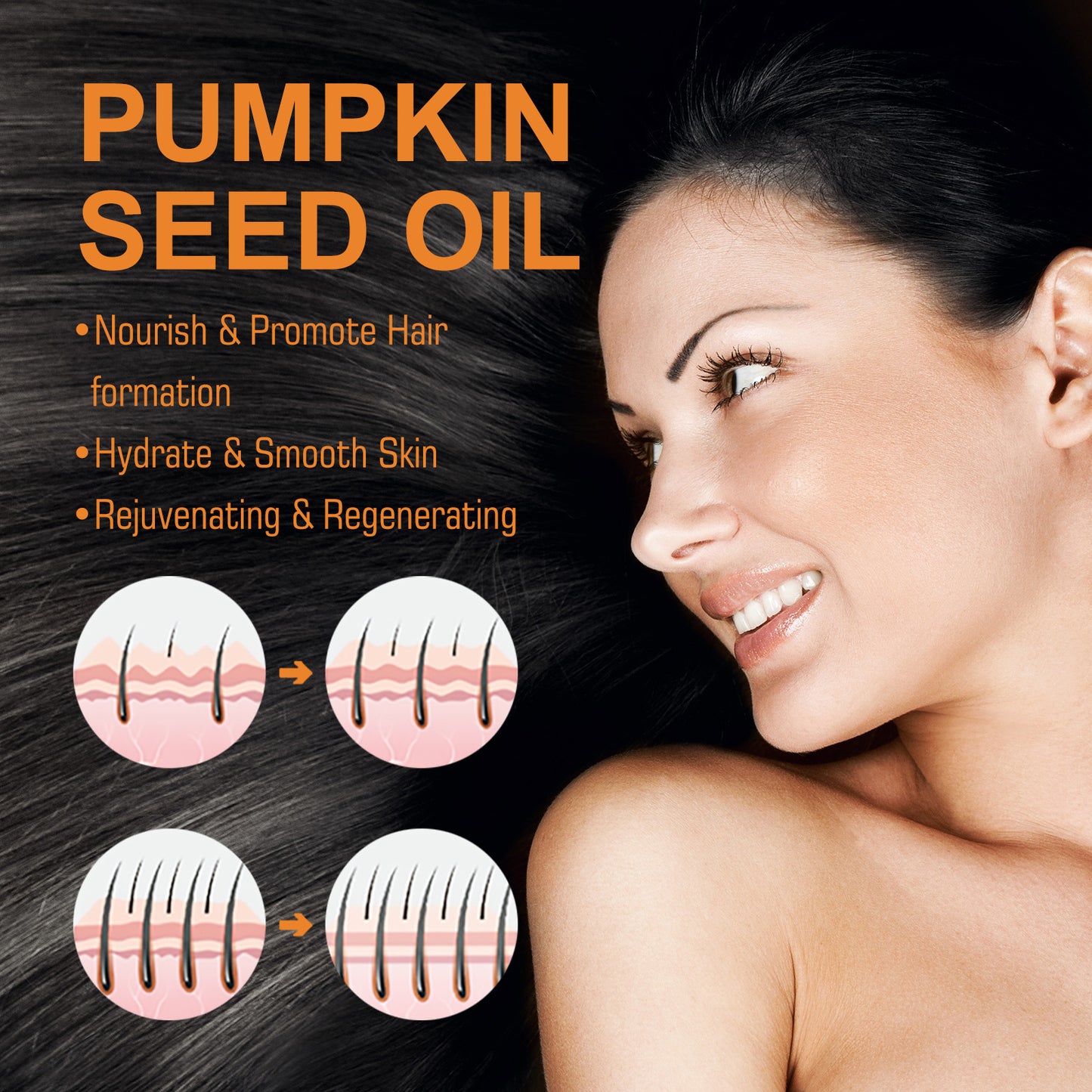 Pumpkin Seed Oil Moistens Hair Root.