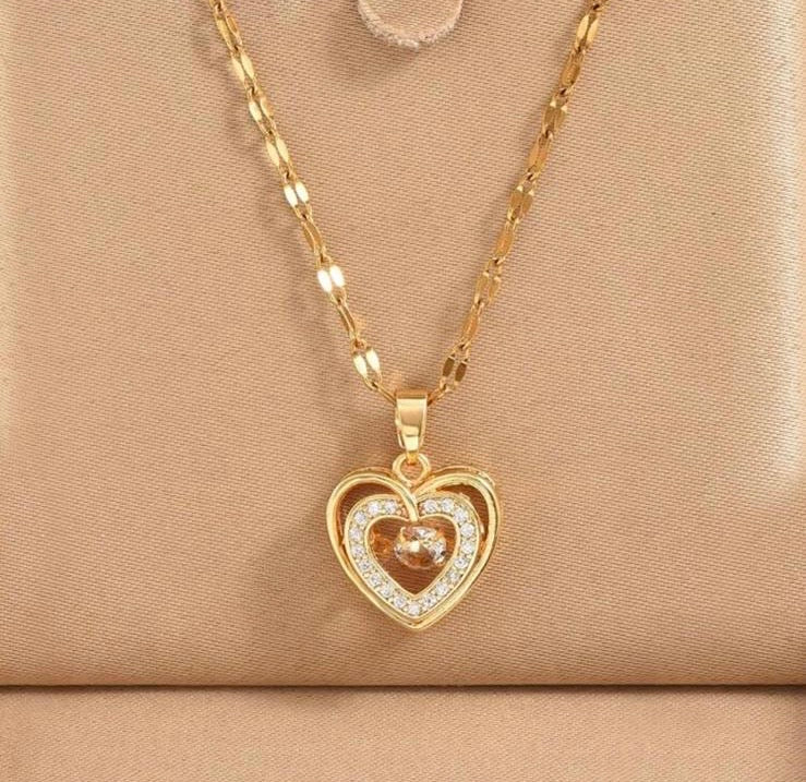 Heart Shape Golden Colour Necklace