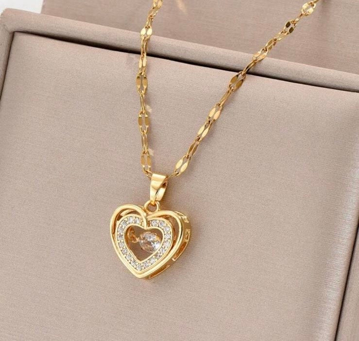 Heart Shape Golden Colour Necklace